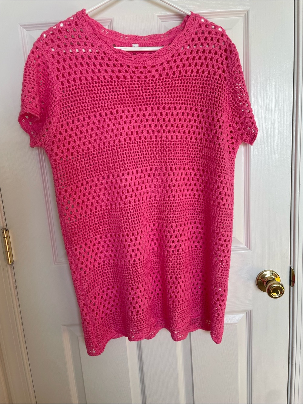 Amazon Women’s Bright Hot Pink Crochet Swim Coverup